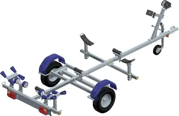 Remorque bateau 360 kg – Châssis galvanisé – Pour coque jusqu’à 3,60 m