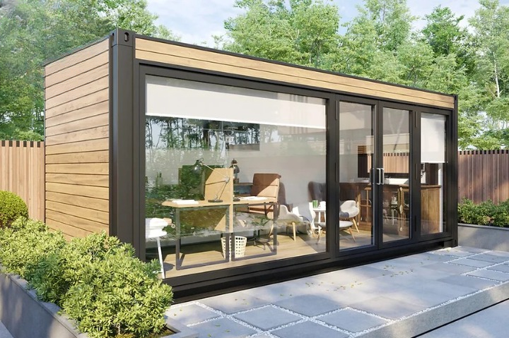 Maison container 14 m² isolée – Tiny House bois Mélèze – Module habitable