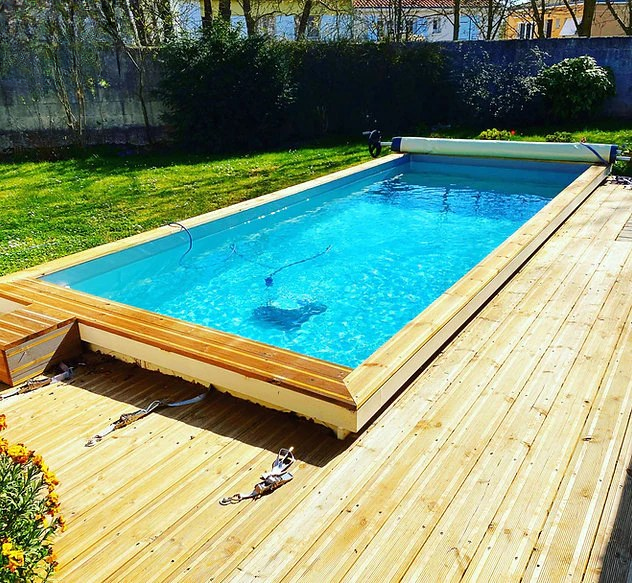 Piscine container acier CORTEN 6 m – Piscine hors-sol avec pompe à chaleur
