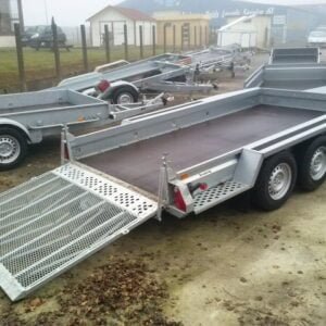 Remorque porte-engin 3500 kg – Double essieu – Plateau 365 × 180 cm