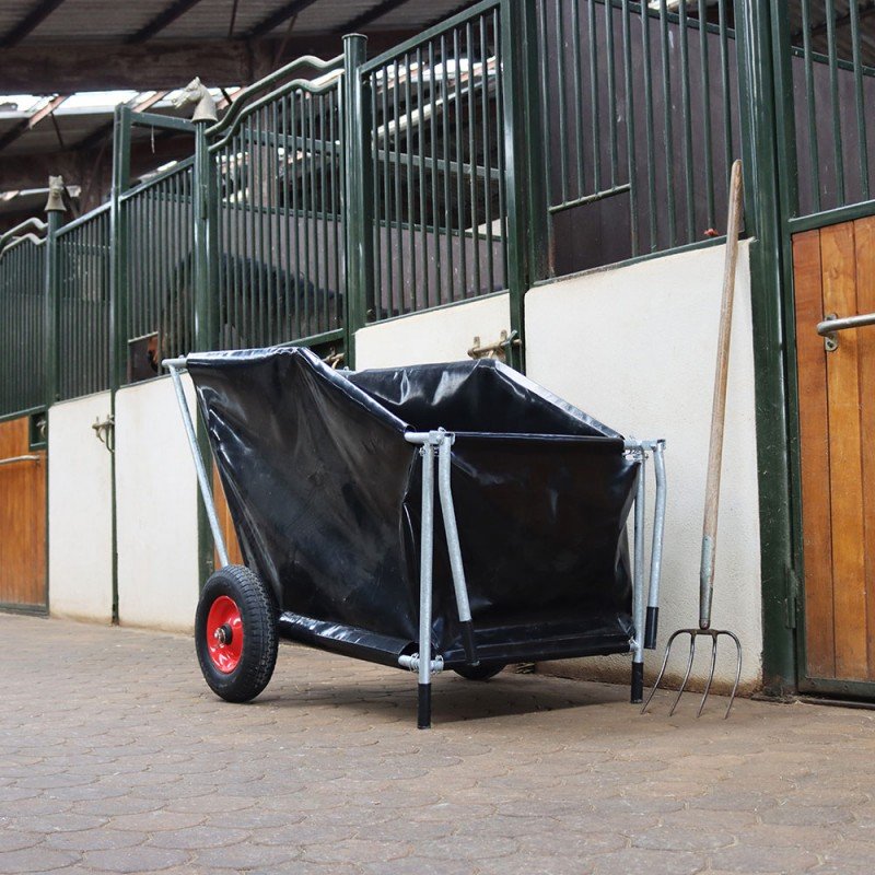 Chariot de transport agricole avec bâche – 2 roues tout terrain – 150 × 70 cm