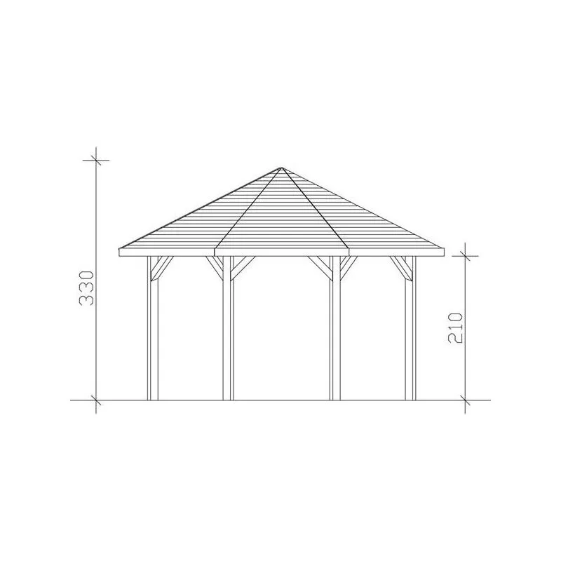 PERGOLA BOIS OCTOGONALE 40 M2