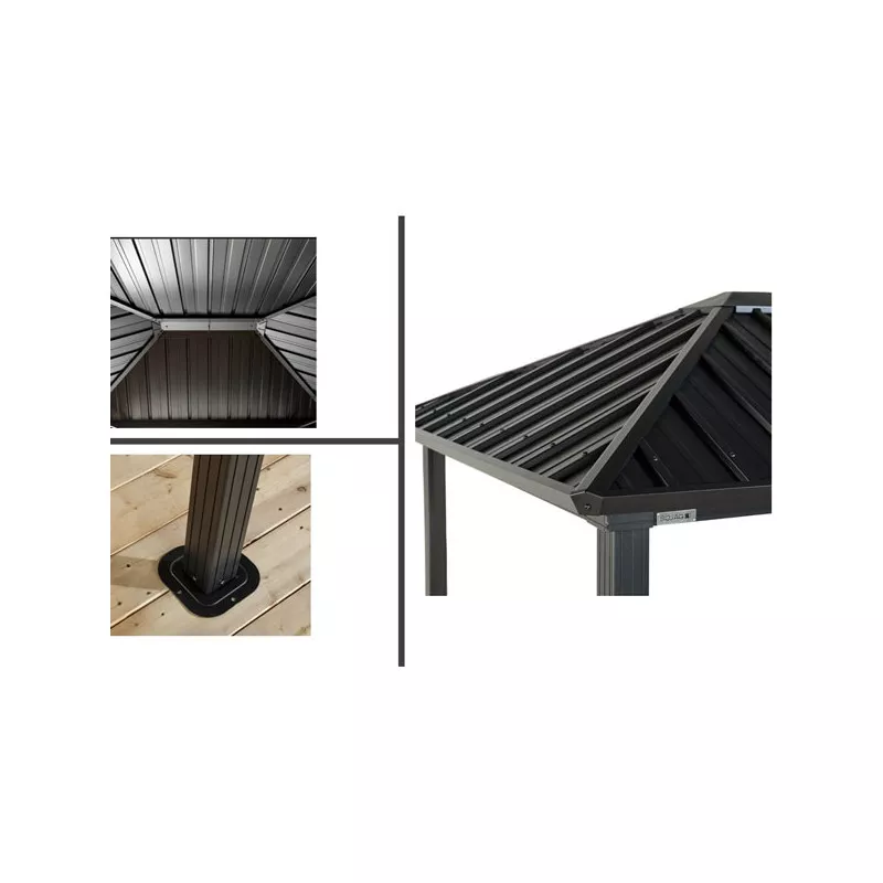 TONNELLE ALU TOIT ACIER 4.33m2