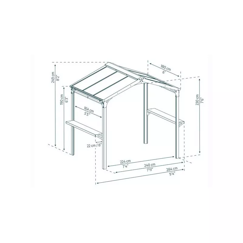 Abri Barbecue Aluminium 5 M2