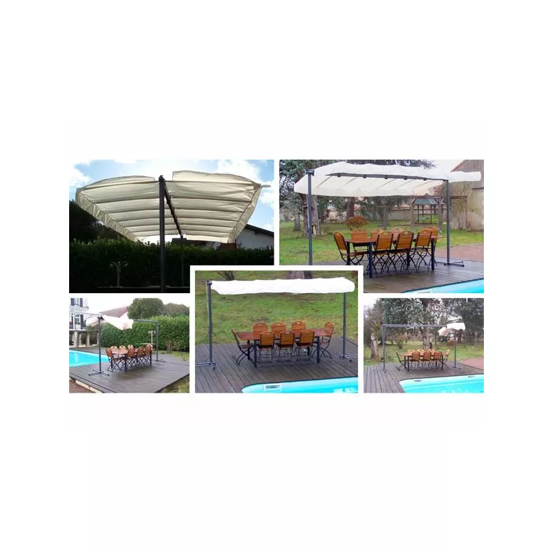TONNELLE ALU + TOILE ORIENTABLE 9M2
