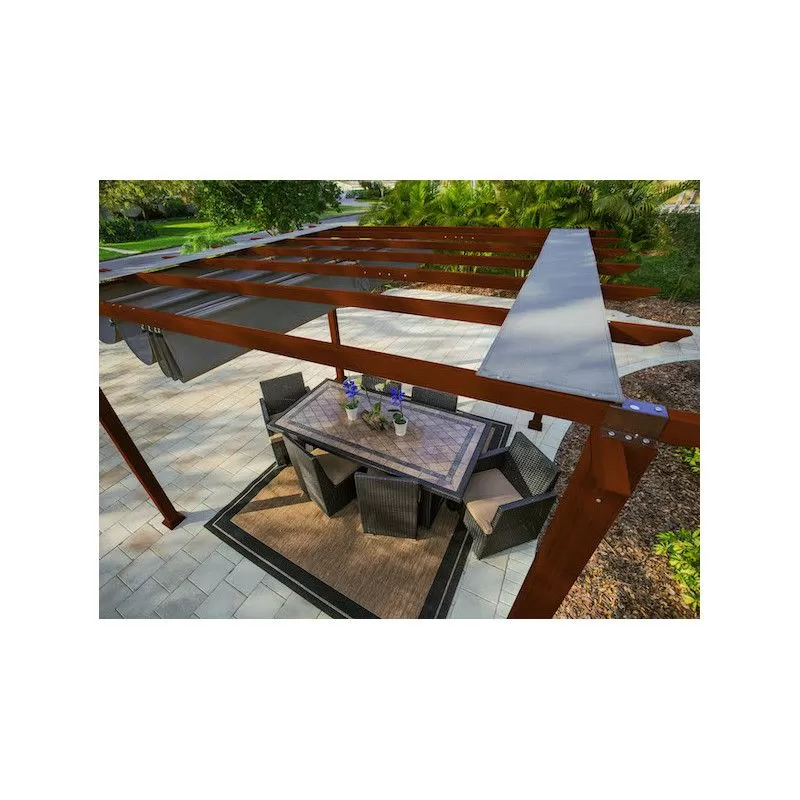 TONNELLE ALU ASPECT BOIS 12 M2