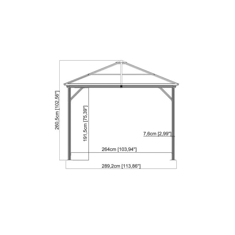 TONNELLE EN ALU 8M2 ET 12M2