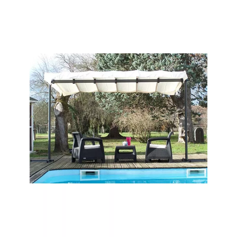 TONNELLE ALU + TOILE ORIENTABLE 9M2