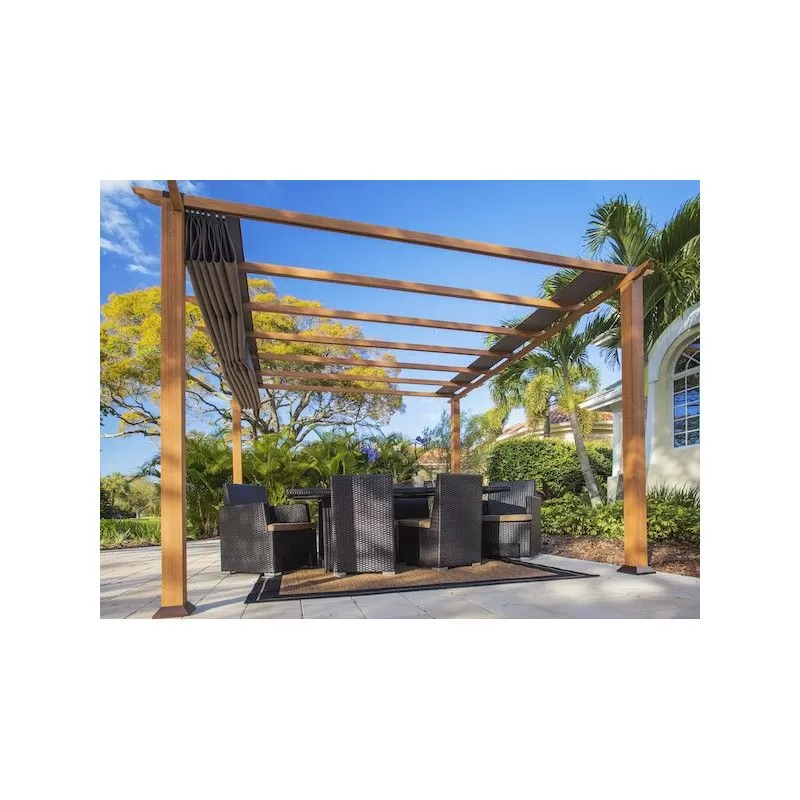 TONNELLE ALU ASPECT BOIS 12 M2