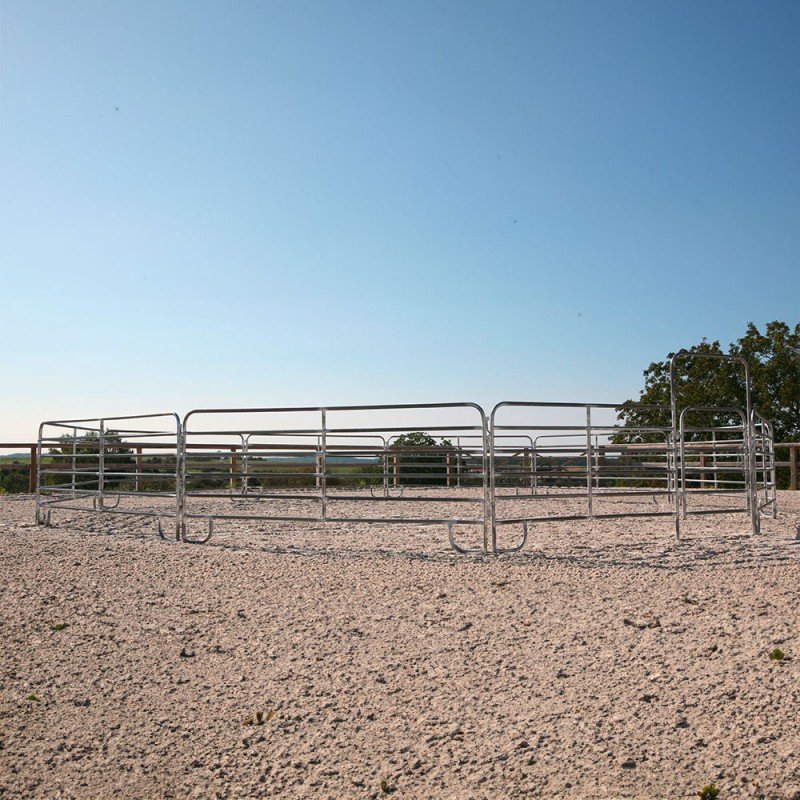 Rond de longe pour chevaux – Barrières galvanisées – Diamètre 12 à 20 m